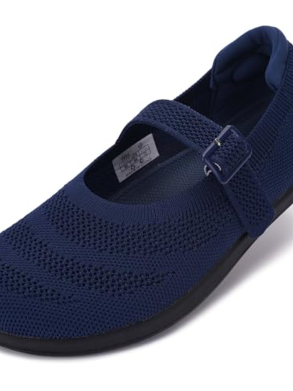 Barefoot Mary Jane Flats Women Wide Toe Box Zero Drop Slip Resistant Buckle Knit